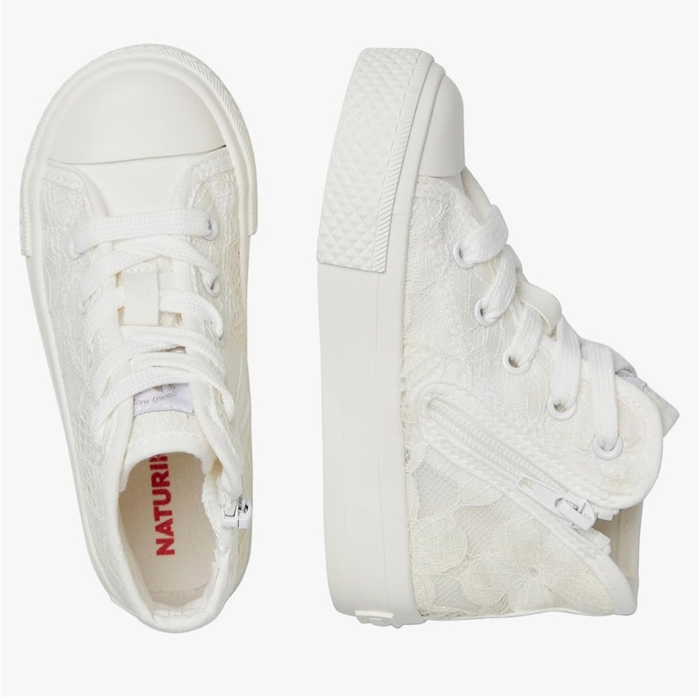 NATURINO YLFAS White Lace High-Top Sneakers - Picture 3 of 15